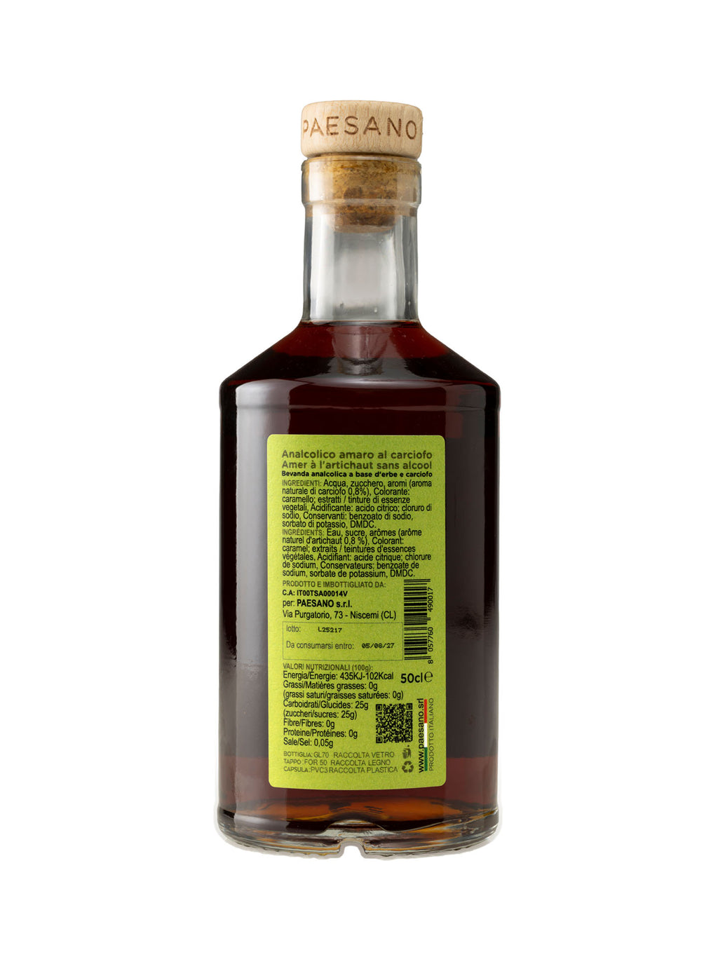 Amaro al carciofo analcolico